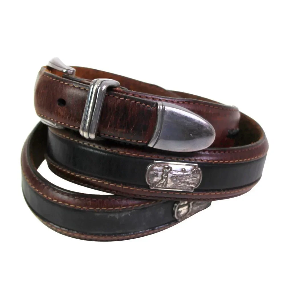 BRIGHTON BROWN BLACK GENUINE LEATHER 1 1/8